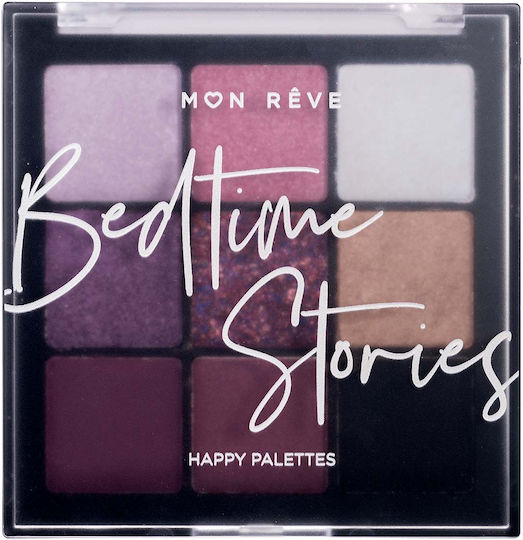 Mon Reve Happy Palettes Palette with Eye Shadows in Pressed Powder Form 15gr
