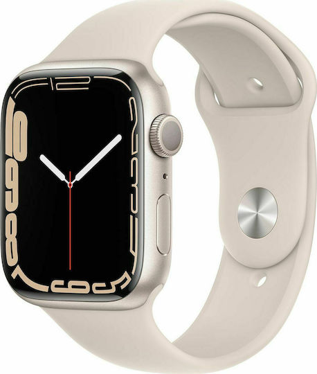 Apple Watch Series 7 Cellular Aluminium 41mm Waterproof with eSIM and Heart Rate Monitor (Starlight)