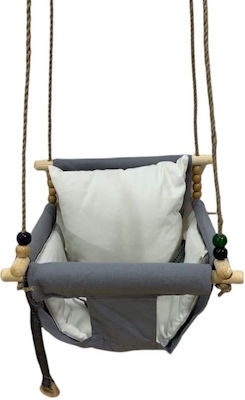 Just Baby Wooden with Protector and Seatbelt Swing for 1+ years Gray