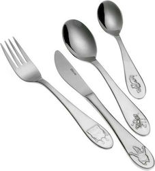 SP Tableware Baby Set mit Gabel aus Metall Silber 4Stück