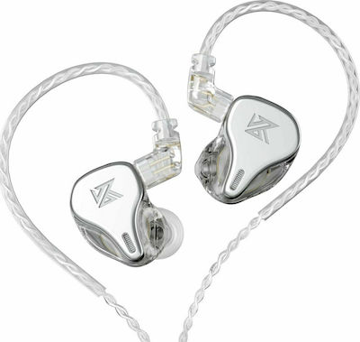 KZ Ακουστικά Ψείρες In Ear DQ6 Ασημί