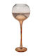 Zen Collection Kerzenhalter geeignet für Teelichter Glas Pink Gold Geblasen 30cm 1Stück