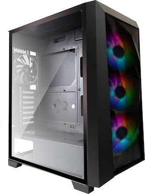 Xilence X712.RGB Gaming Midi Tower Κουτί Υπολογιστή με Πλαϊνό Παράθυρο Μαύρο