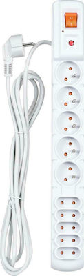 Acar 10-Outlet Power Strip with Surge Protection 3m White