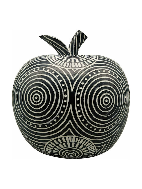 Espiel Decorative Apple made of Polyresin Black / White 20x20x17.2cm 1pcs