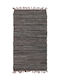 Persika Solid Teppich Rechteckig Leder mit Fransen Coffee