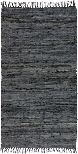Persika Solid 130227/02A Leather with Fringes Charcoal