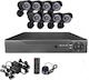 Überwachungssystem 8 Kameras Kameras Überwachungskamera 1MP mit Rekorder DVR