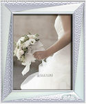 Slevori Wedding Rings Στεφανοθήκη Κορνίζα Ορθογώνια Ασημί-Λευκό 25x20εκ.