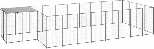 vidaXL Dog Park 10.89 sq.m. Made of Metal in Silver Colour 550 x 220 x 110 cm