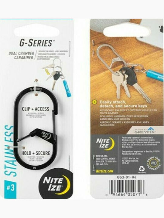 Niteize Breloc Nite Ize G-Series Metalic Negru