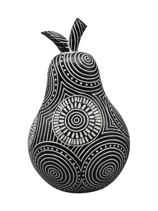 Espiel Decorative Pear made of Polyresin Black / White 14.8x13.5x23cm 1pcs