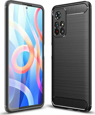 Tech-Protect Carbon Silicone Back Cover Black (Poco M4 Pro 5G / Redmi Note 11s 5G)