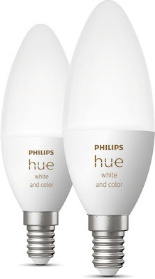 Philips Becuri inteligente LED 5.3W pentru Soclu E14 RGBW 470lm 2buc