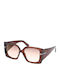 Tom Ford Tom Ford Women's Sunglasses with Brown Horn-Rimmed Frame and Brown Gradient Lenses