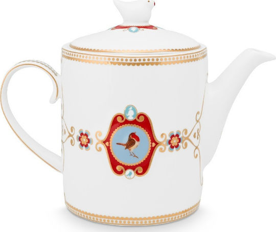 PiP Studio Love Birds Medallion Τσαγιέρα Πορσελάνης Λευκή 1300ml