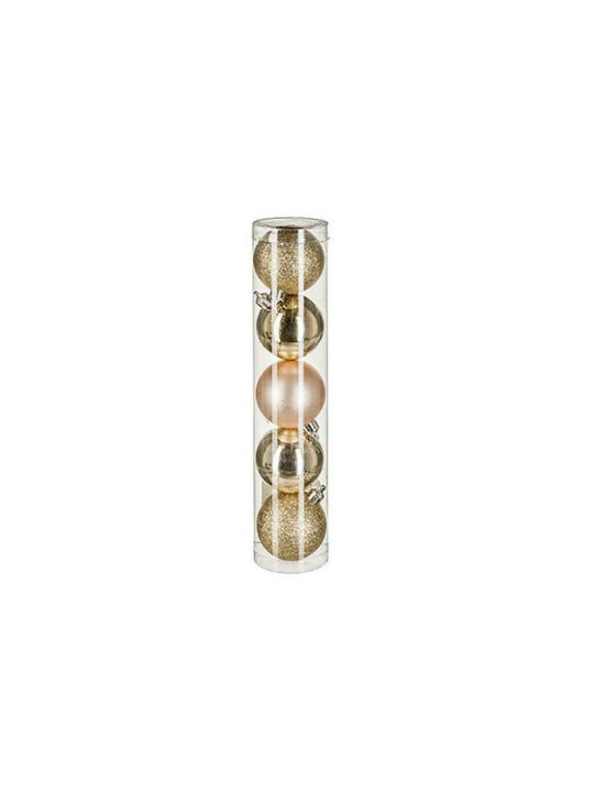 Ornament suspendat Glob Auriu Set 5buc