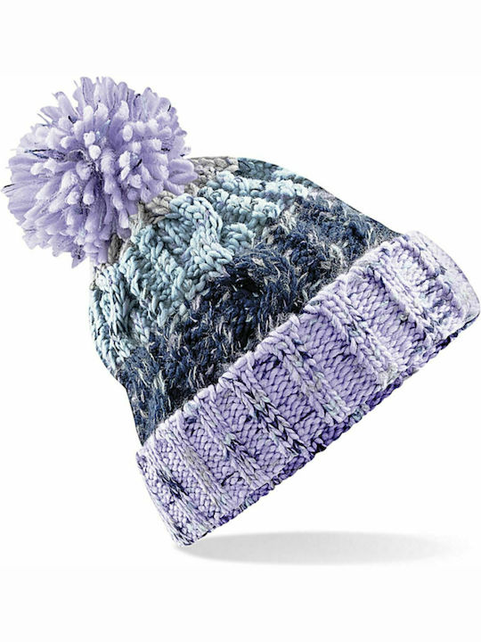 Beechfield B486 Γυναικείος Pom Pom Beanie Σκούφος Lavender Fizz