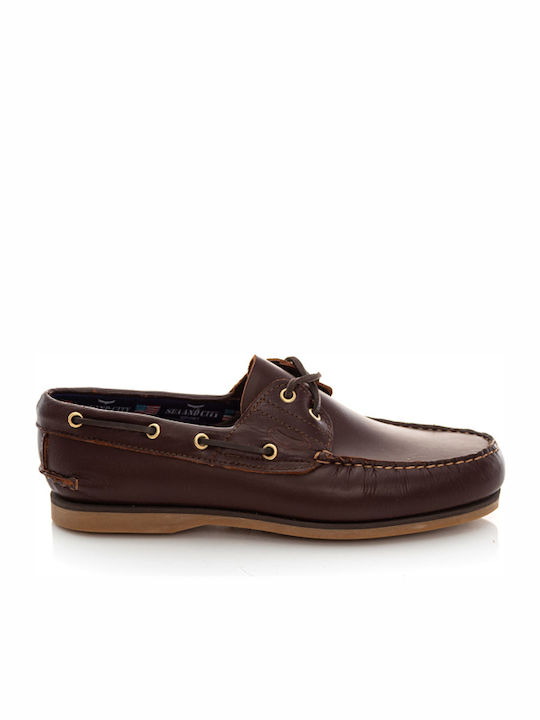 Las Wegas C4 Δερμάτινα Ανδρικά Boat Shoes Brandy
