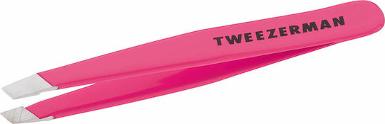 Tweezerman Augenbrauenpinzette mit Schräger Spitze Mini Slant Rosa