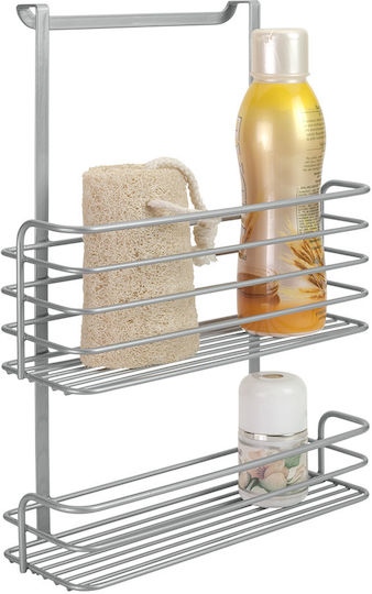 Metaltex 402308 Wall Mounted Bathroom Shelf Metallic with 2 Shelves 26x12x36cm Silver
