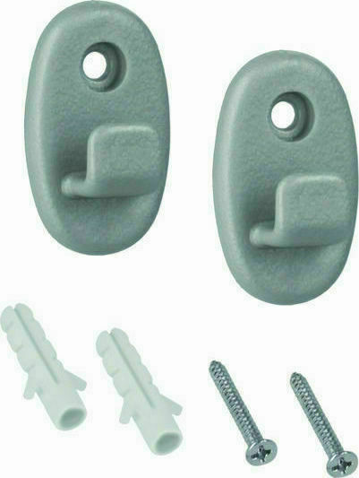 Metaltex Onda Double Wall-Mounted Bathroom Hook Gray