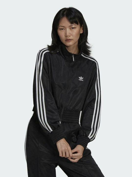 Adidas Adicolor Classics High-Shine Γυναικείο Αθλητικό Μπουφάν Μαύρο