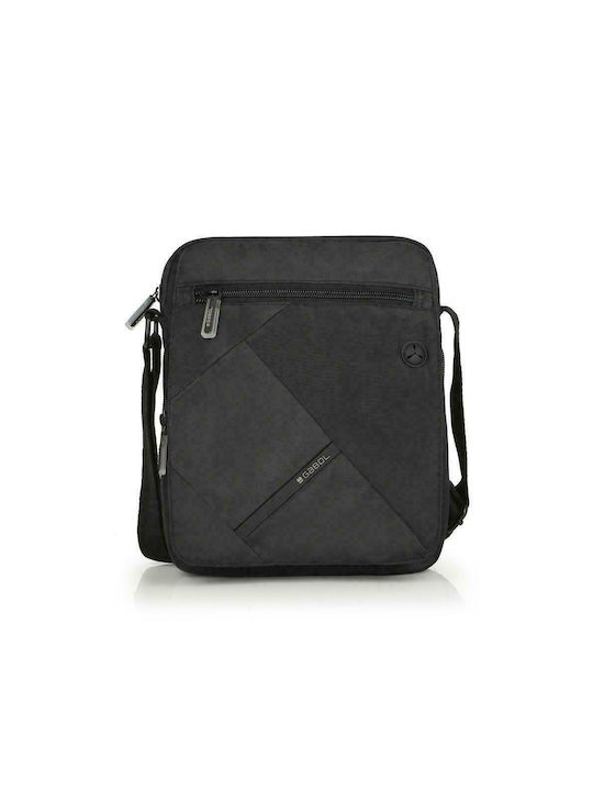 Gabol Fabric Shoulder / Crossbody Bag Twist Eco with Zipper, Internal Compartments & Adjustable Strap Black 7cm