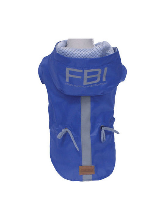 Croci Vancouver FBI Hundemantel Wasserdicht Kapuzen Blau mit Rückenlänge 35 cm. C7274424