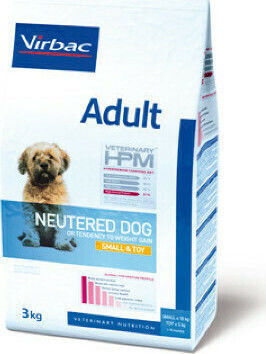 Virbac Adult Neutered Small & Toy 1.5kg Trockenfutter für erwachsene sterilisierte Hunde kleiner Rassen mit Schweinefleisch, Huhn, Reis, Geflügel, Kartoffeln und Thunfisch
