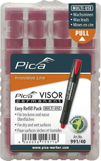 Pica Visor 4 Ανταλλακτικά Μελάνια για Μαρκαδόρο Κόκκινα