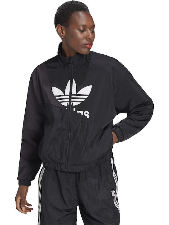 adidas Adicolor Split Trefoil Αθλητικό Μπουφάν Μαύρο