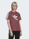 Adidas Adicolor Split Trefoil Γυναικείο T-shirt Quiet Crimson