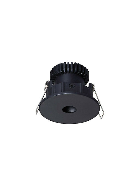 VK Lighting VK/04339/B/C Στρογγυλό Μεταλλικό Χωνευτό Σποτ με Ενσωματωμένο LED και Φυσικό Λευκό Φως σε Μαύρο χρώμα