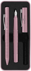 Faber-Castell Grip Pen Set Ballpoint with Quill Rose Shadows in a case