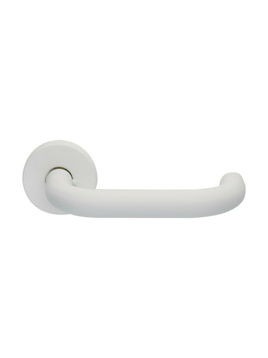 Zogometal Lever Front Door with Rosette Right 2221 2221 with Rosette White