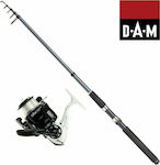 Dam Tele Set Καλάμι Ψαρέματος για Spinning 2.10m με Μηχανισμό 10-30gr