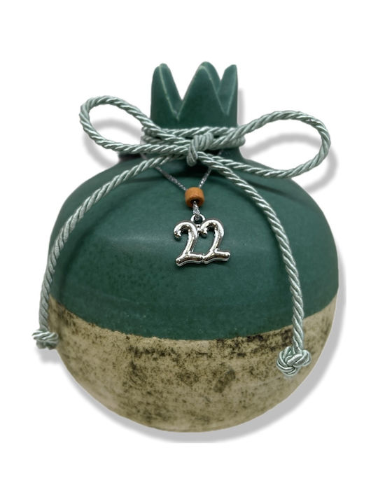 Ceramic pomegranate bicolored seafoam green k00b 17cm