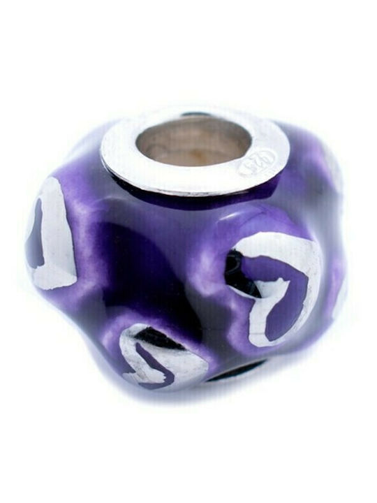 Viceroy Heart Charm Made of Silver Purple