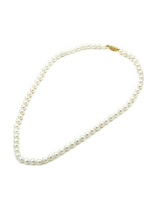 Necklace from White Gold 14K with Pearls