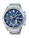 Casio Edifice Men's Watch 50.5mm Chronograph Battery with Silver Metal Bracelet