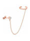 Silver single earring "Balance" rose gold plated