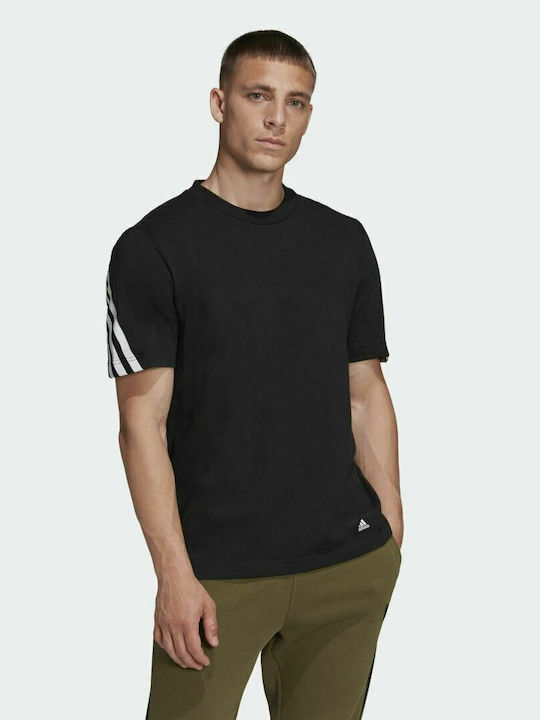 Adidas Sportswear Future Icons 3-Stripes Αθλητικό Ανδρικό T-shirt Μαύρο με Λογότυπο