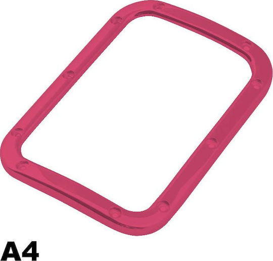 Autoline A4 Car Gear Shift Frame Decoration Gear Shift Base Decorative Frame in Pink Color