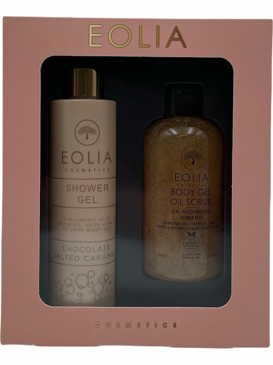 Eolia Cosmetics Chocolate Salted Caramel Skin Care Set for Moisturizing & Body Cleaning