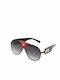 Olympus Sunglasses Medusa Leather Unisex Γυαλιά Ηλίου με Μεταλλικό Σκελετό Black Red 01-039