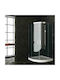 Orabella Vitalia Kabine für Dusche Halbkreisförmig mit Schieben Tür 80x80x190cm Klarglas