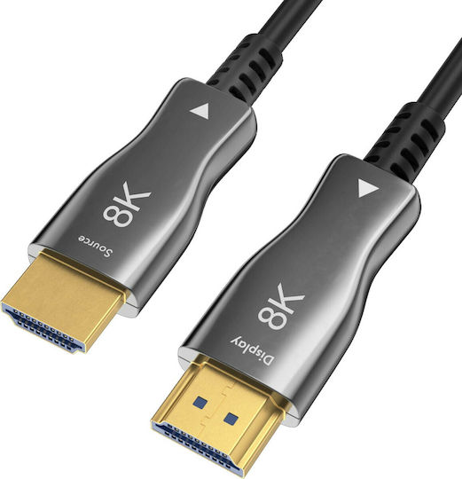 Claroc HDMI 2.1 Ултра Висока Скорост 48Gbps 4K 120Hz HDR VRR Кабел HDMI Мъжки - HDMI Мъжки 3м Черен
