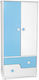 Beddy Zwei Türen Kinderkleiderschrank mit 2 Schubladen Silbergrau 80x43x170cm