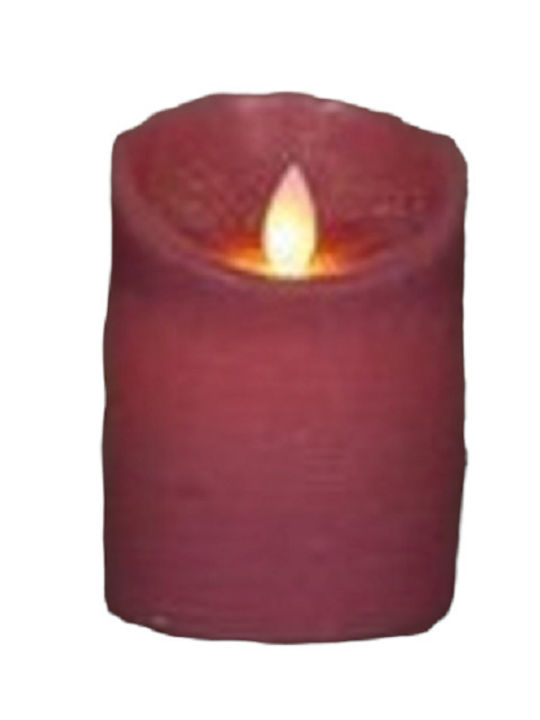 MSA Christmas Red Battery Candle 10x7.5cm